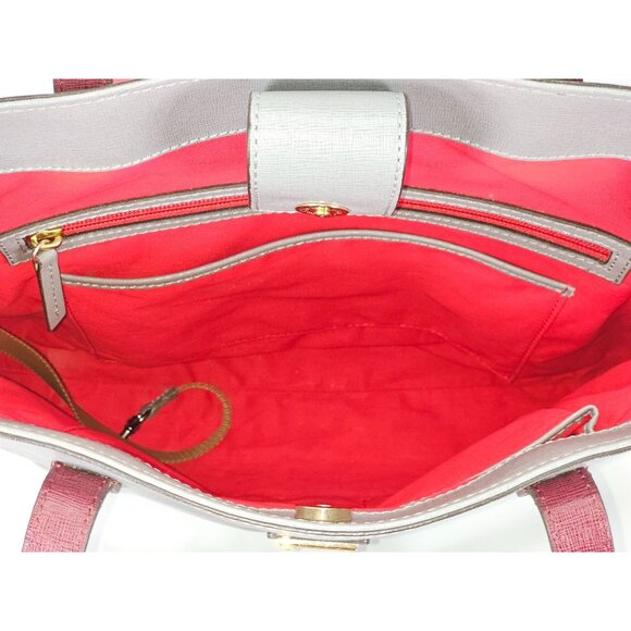 Dooney & Bourke Women's Gray Pebbled Leather Tassel Hadley Tote Bag L 1917 - Picture 7 of 16